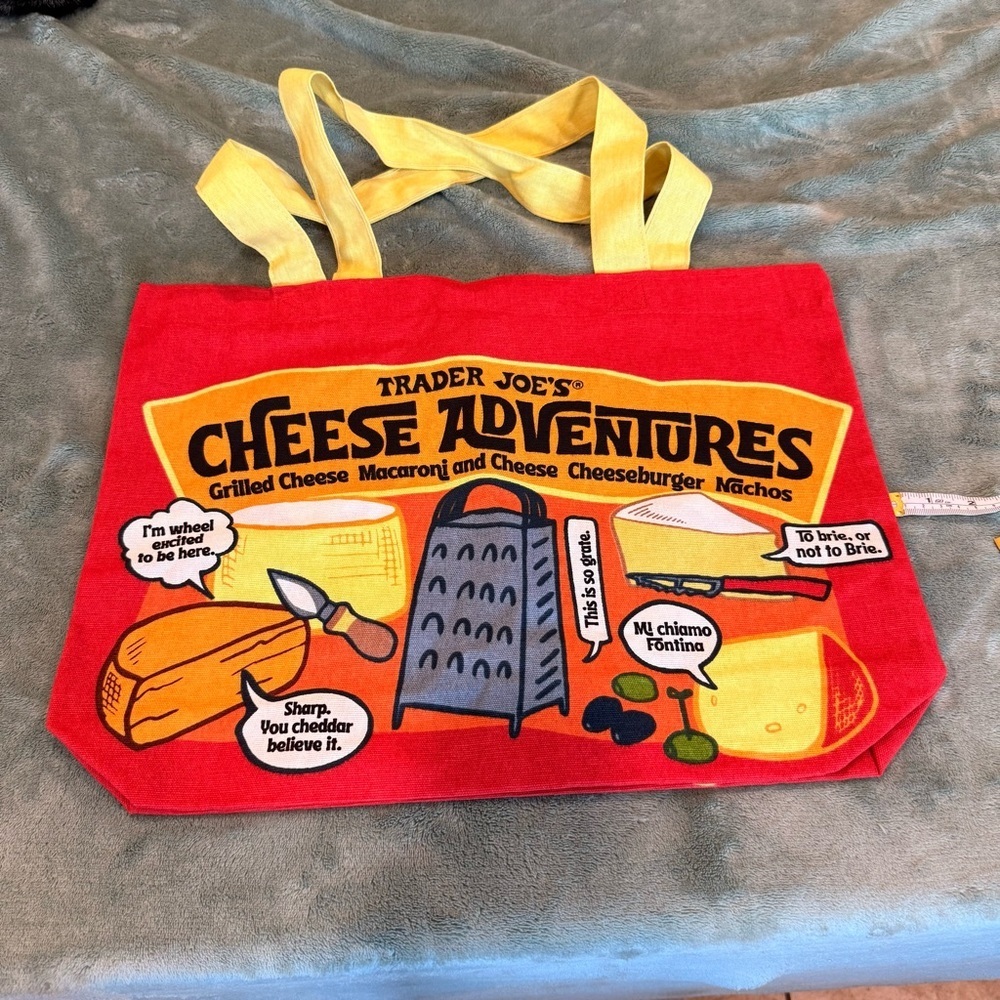 NEW Trader Joe’s Reusable Tote Bag Bundle (2) - Cheese - Picture 2 of 16